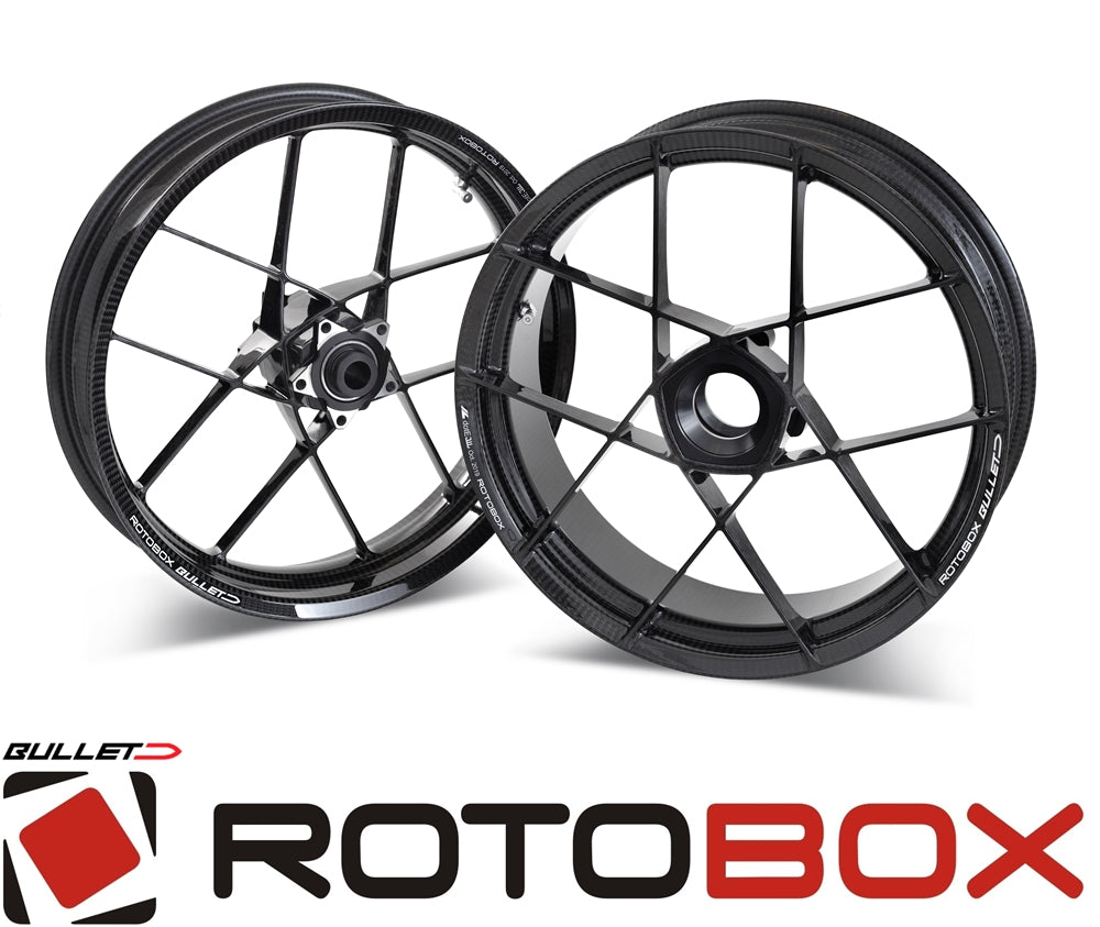 PAIR MATT CARBON WHEELS ROTOBOX BULLET 17˝X3.5/6˝ DUCATI 1299 PANIGALE RFE