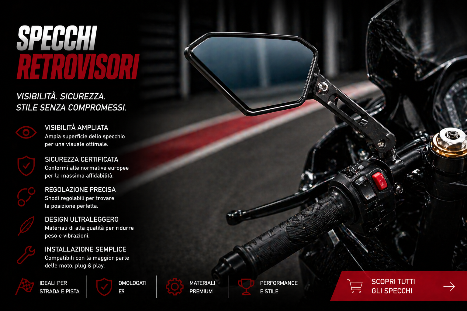 Specchi Retrovisori Moto
