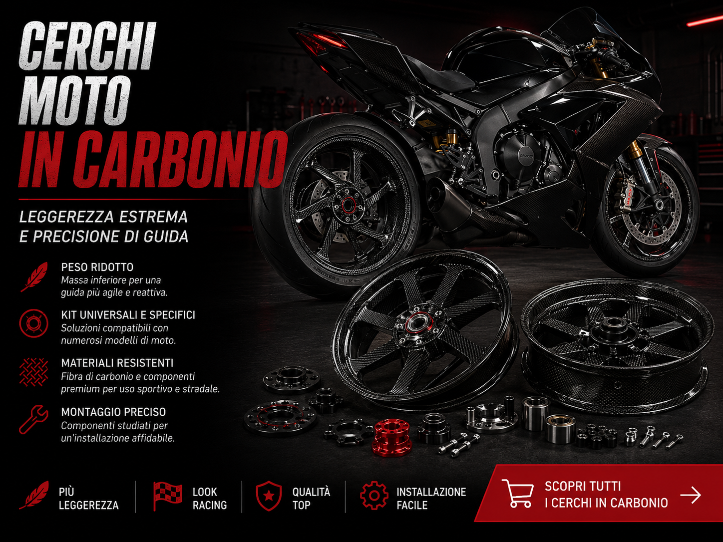 Cerchi Moto in Carbonio