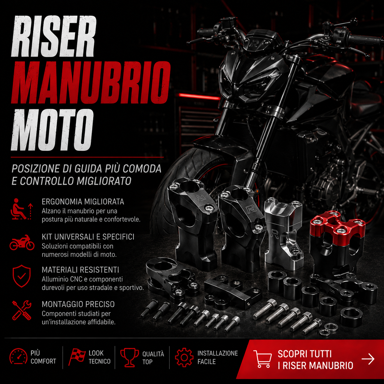 Riser Manubrio Moto