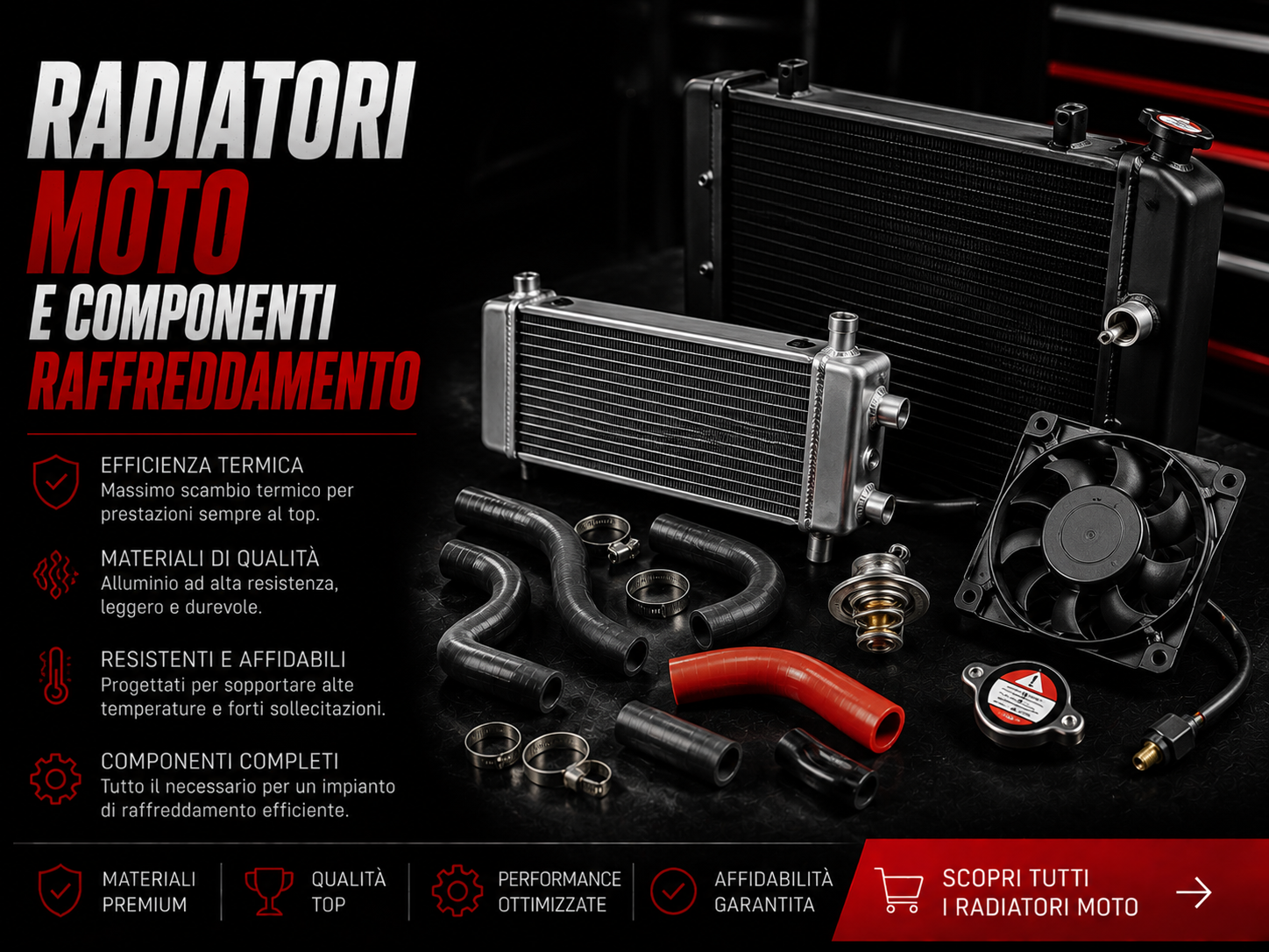 Radiatori Moto e Componenti Raffreddamento
