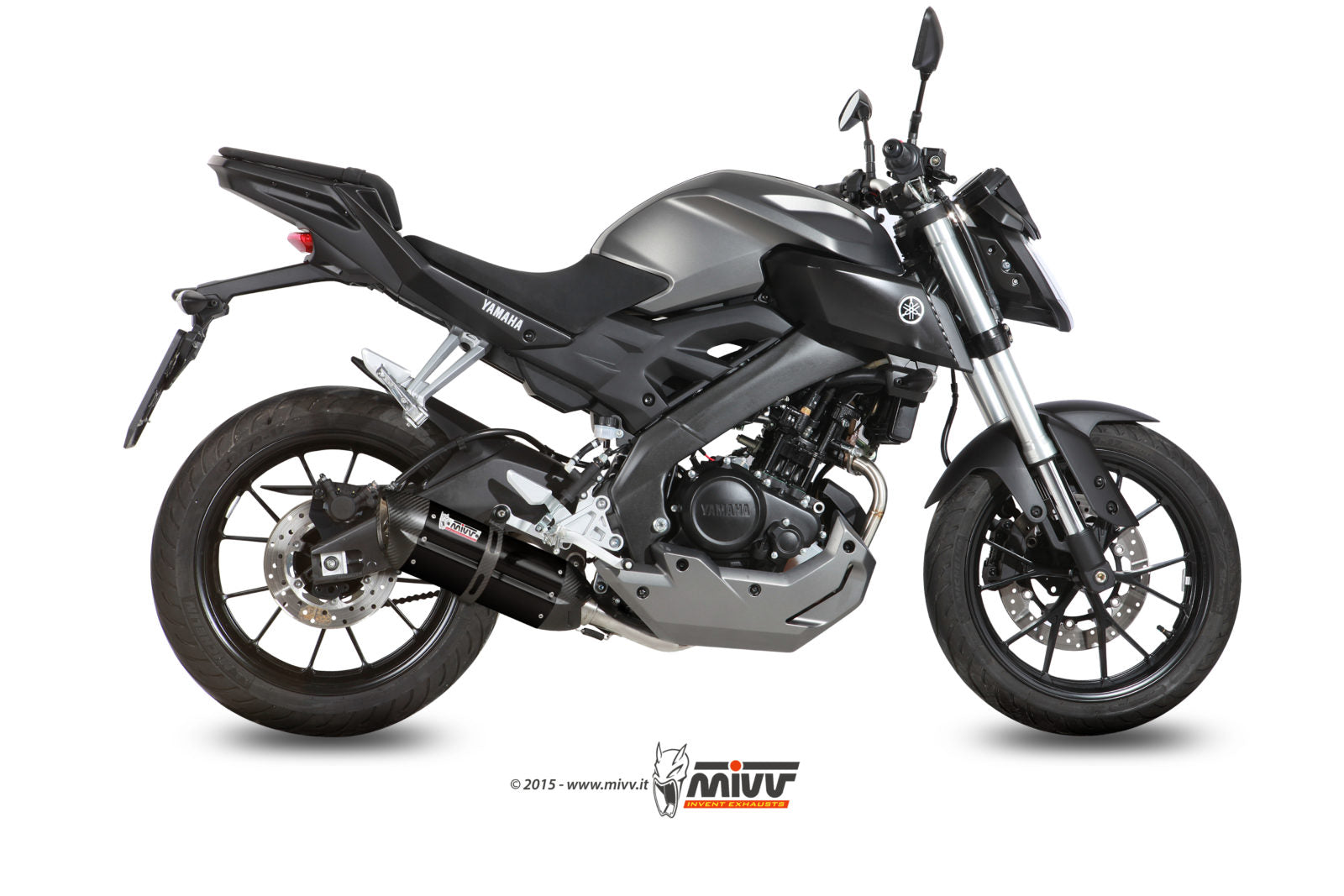 SCARICO COMPLETO IN ACCIAIO INOX NERO MIVV SUONO YAMAHA MT-125 2015 - 2019