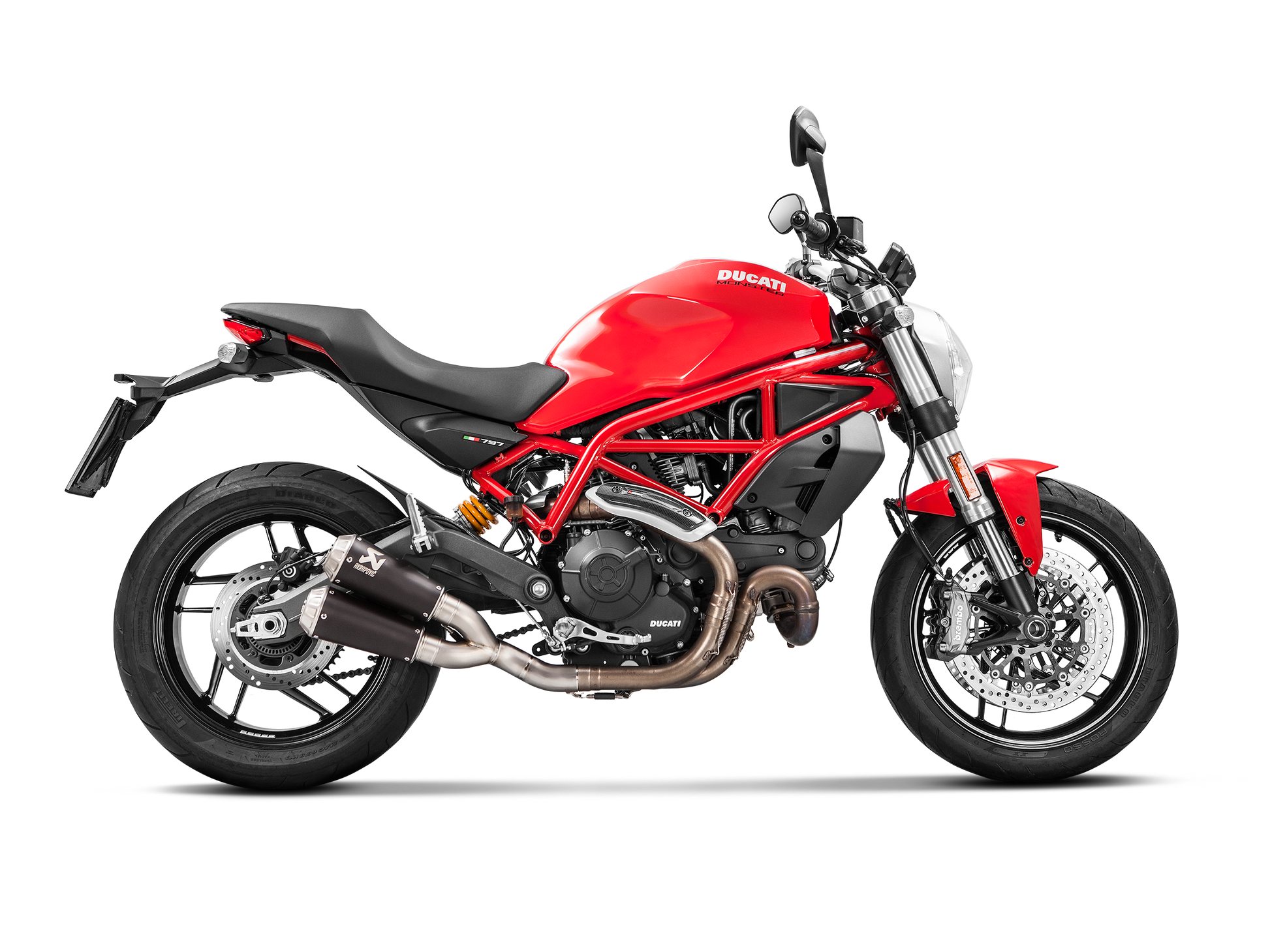 TERMINALE TITANIO RACING DUCATI MONSTER 797 / 797+ SCRAMBLER CAFE RACER SCRAMBLE - AKRAPOVIC immagine 2