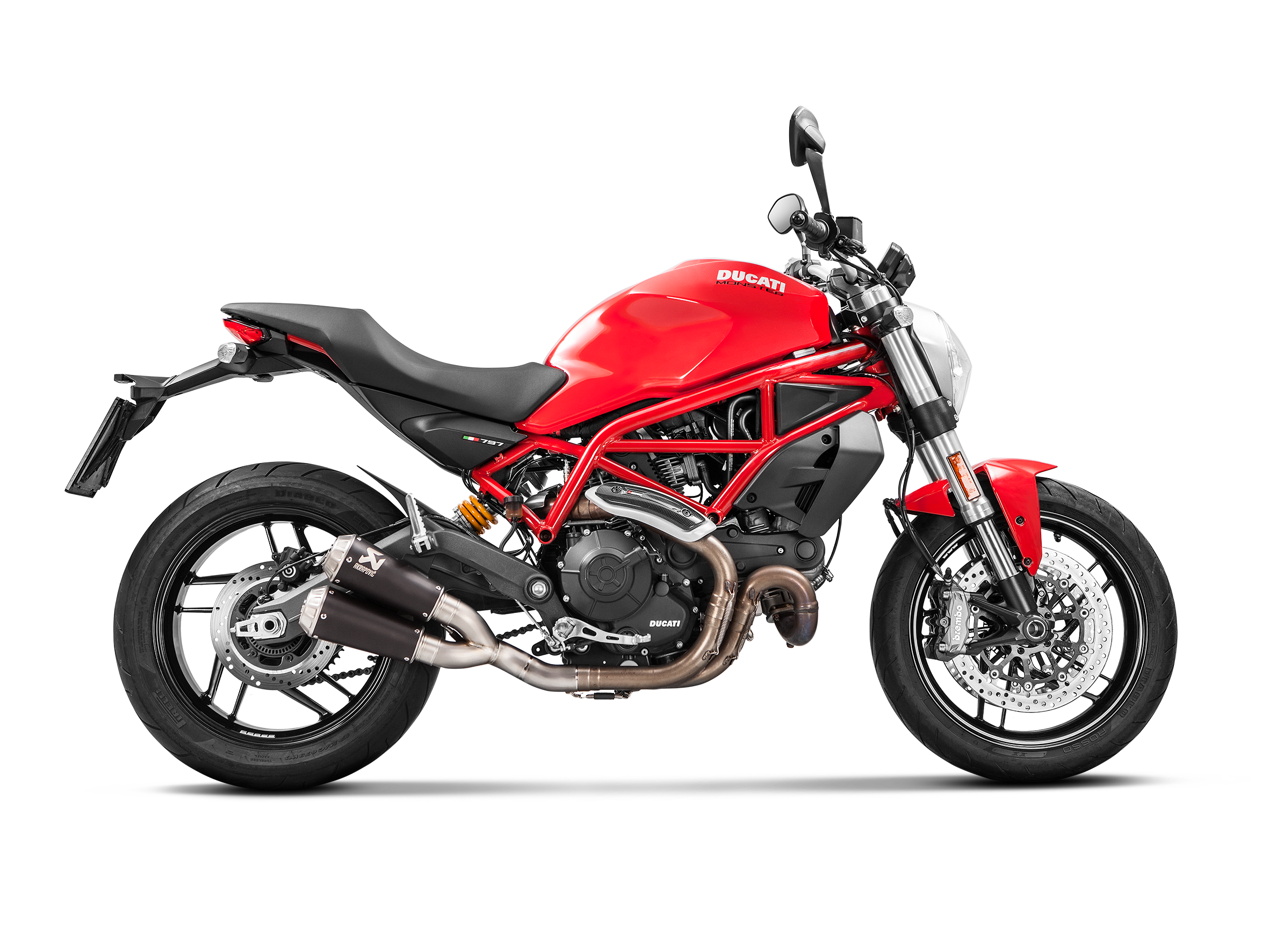 TERMINALE TITANIO RACING DUCATI MONSTER 797 / 797+ SCRAMBLER CAFE RACER SCRAMBLE - AKRAPOVIC immagine 2