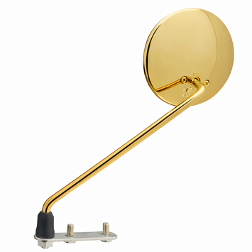 FAR LEFT REAR VIEW MIRROR IN REAL GOLD - LUXURY VERSION FOR VINTAGE VESPA