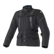 Clover Savana 4 WP N/N waterproof motorcycle jacket in black, showcasing front view and zipper detailing.