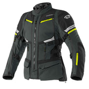 Clover GTS-5 WP waterproof motorcycle jacket in gray, showcasing its sleek design and protective features.