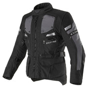 Clover Rally Pro WP N/N waterproof motorcycle jacket in black, featuring protective design and adjustable fit.