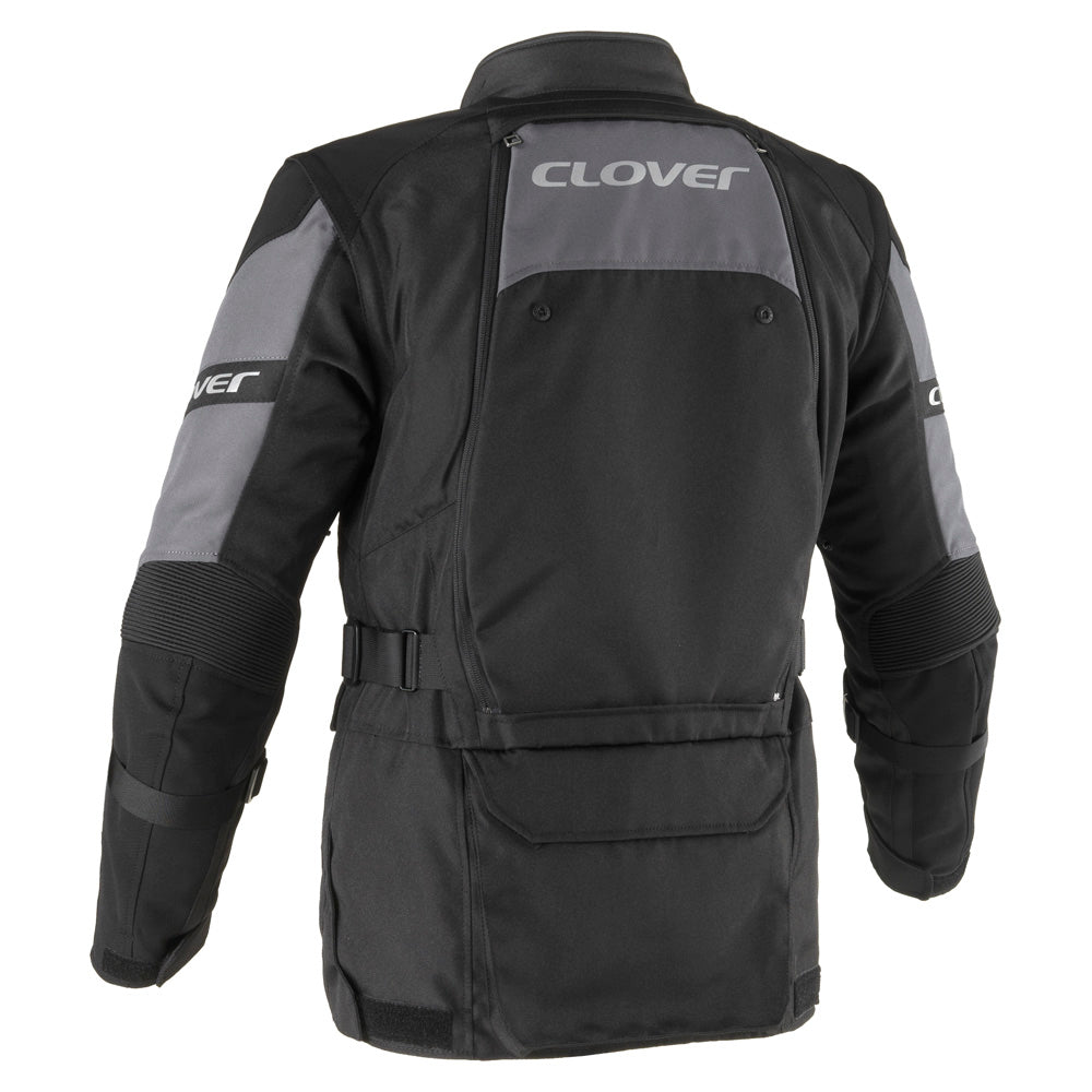Clover Rally Pro WP N/N waterproof motorcycle jacket with reflective details and ventilation zippers.