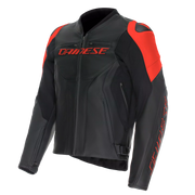 GIACCA DA MOTO IN PELLE DAINESE RACING 5 NERA/ROSSO FLUO