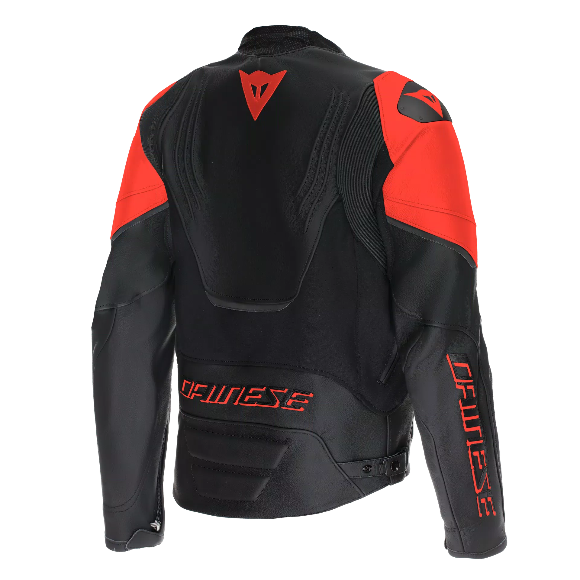 GIACCA DA MOTO IN PELLE DAINESE RACING 5 NERA/ROSSO FLUO