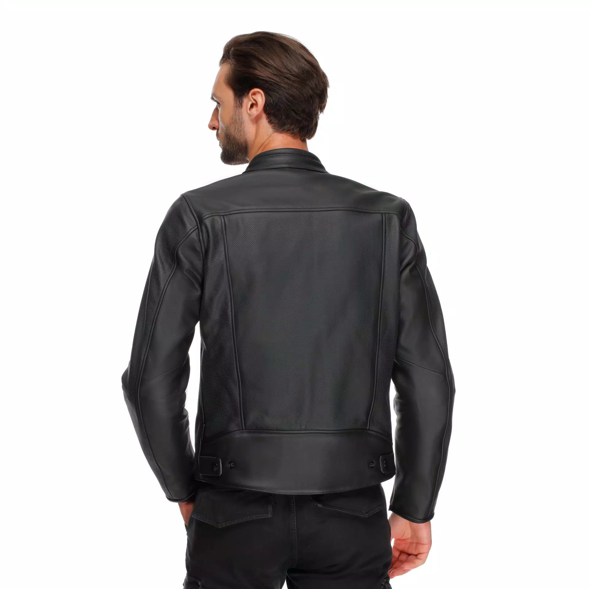 GIACCA DA MOTO IN PELLE TRAFORATA DAINESE FULCRO QDF NERA