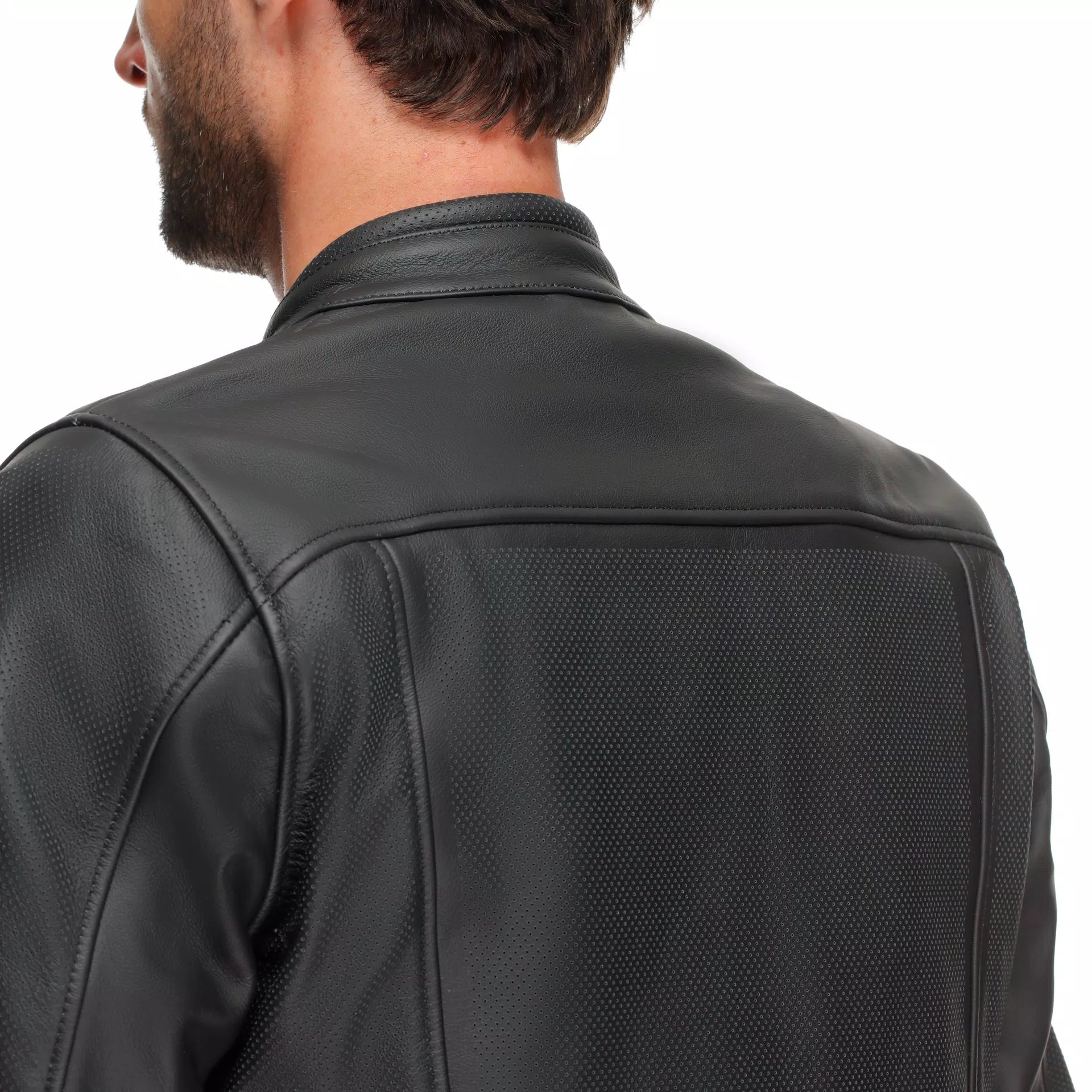 GIACCA DA MOTO IN PELLE TRAFORATA DAINESE FULCRO QDF NERA