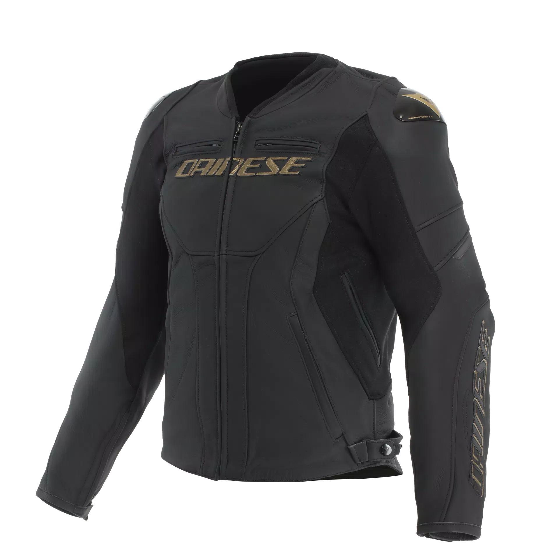 GIACCA DA MOTO IN PELLE DAINESE RACING 5 NERA/ORO