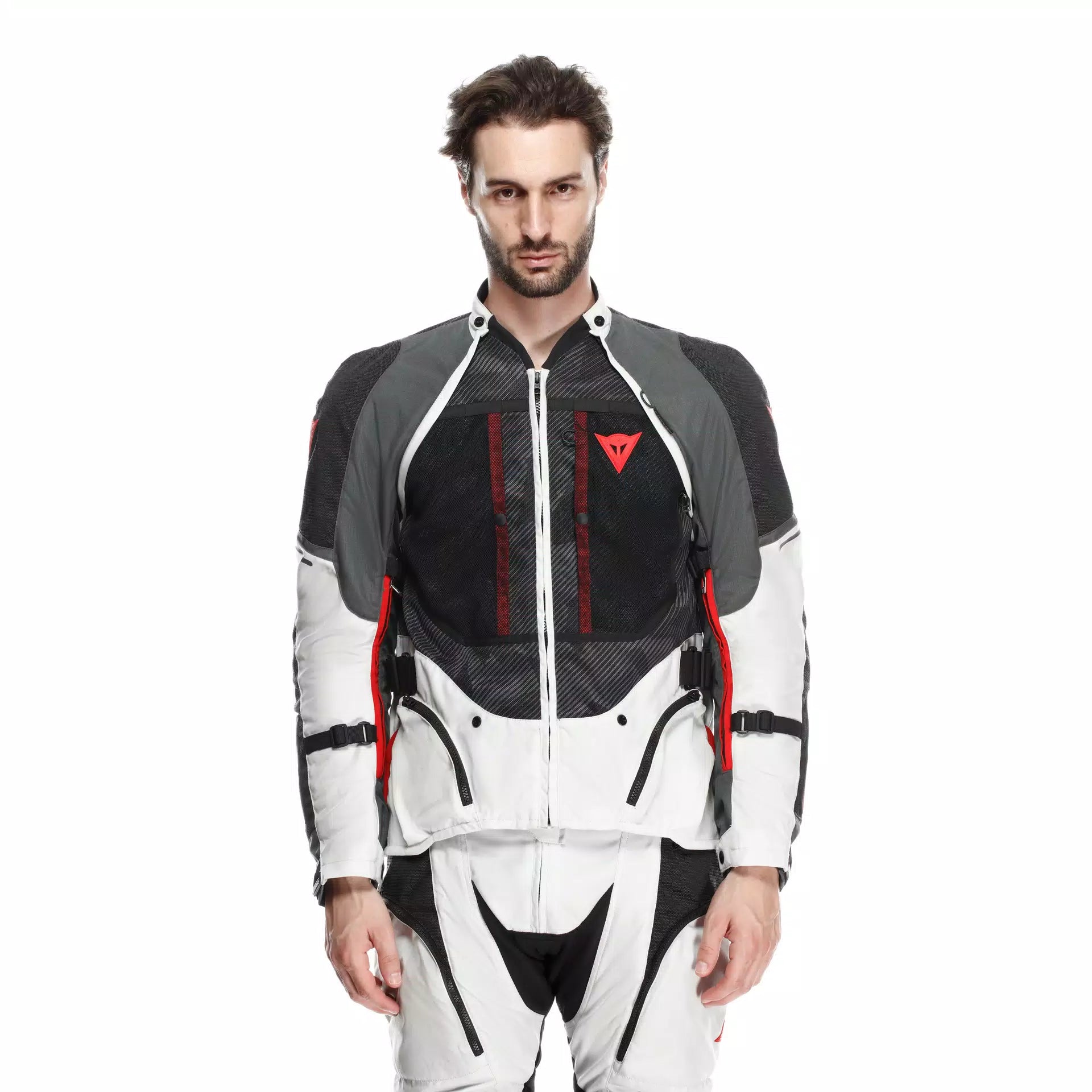 GIACCA DA MOTO IMPERMEABILE DAINESE SUPER ADVENTURE ABSOLUTESHELL GLACIER GREY/IRON GATE/RED