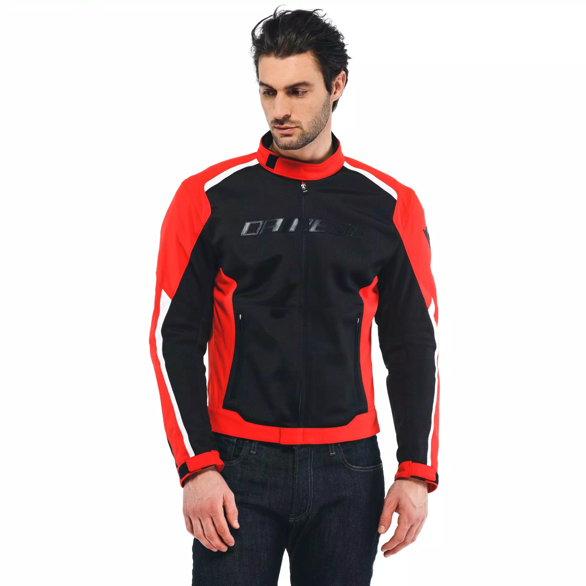 GIACCA DA MOTO TRAFORATA IMPERMEABILE DAINESE HYDRAFLUX 2 AIR D-DRY BLACK/LAVA RED