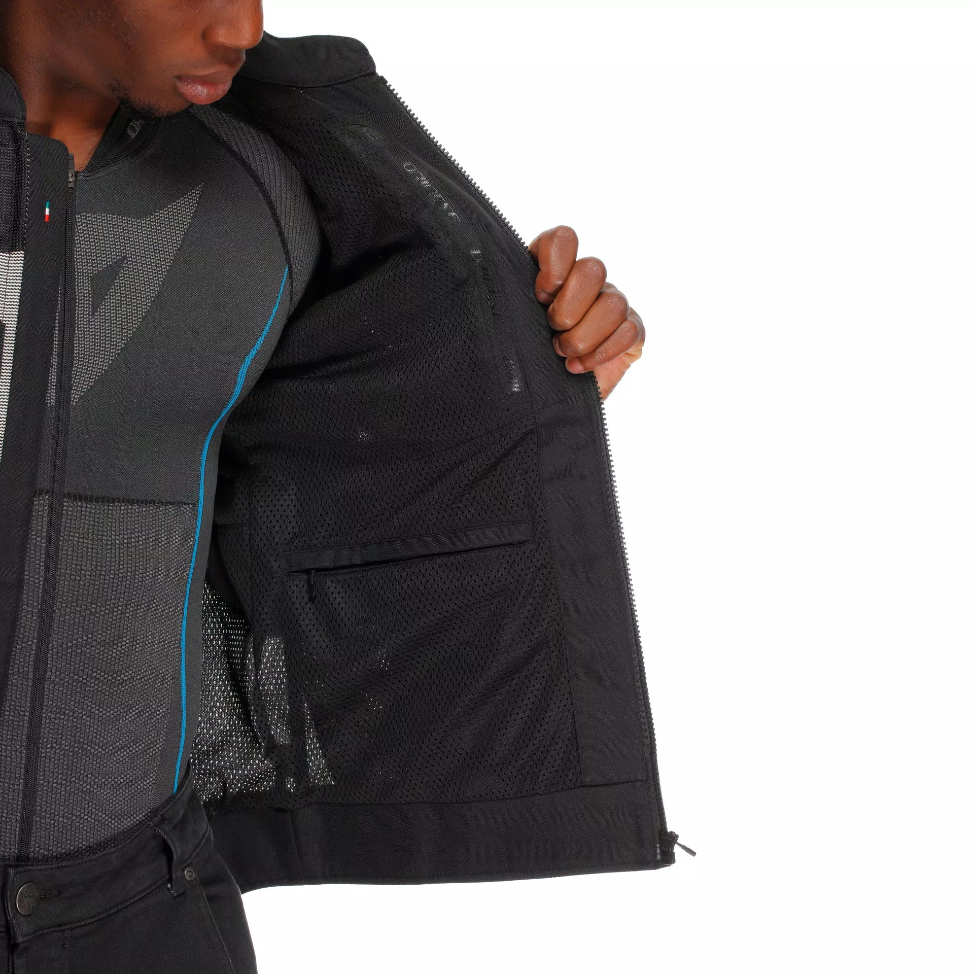 GIACCA DA MOTO IN TESSUTO TRAFORATA DAINESE HEROSPHERE NERA/BIANCA/GIALLA