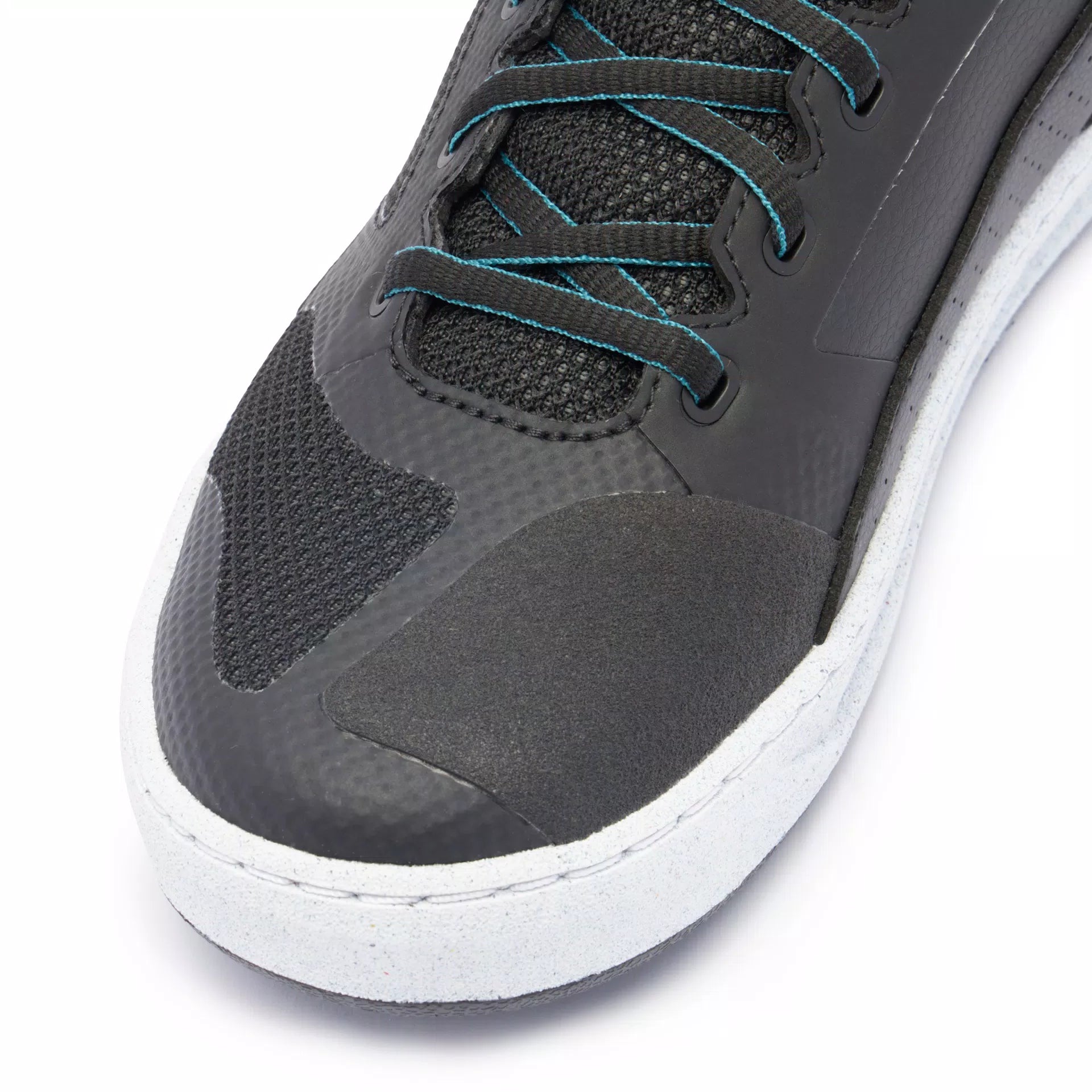 Dainese Suburb Air WMN women's summer motorcycle shoes in black, white, and harbor blue, made of breathable textile material.