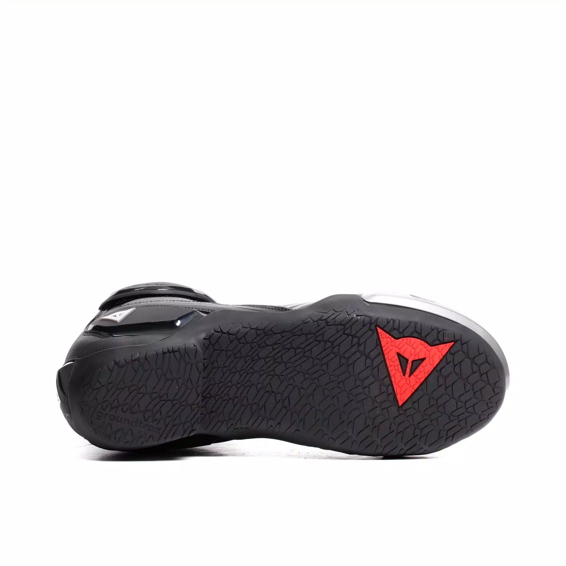 Dainese Superya black and anthracite racing motorcycle shoes with protective design and racing style.