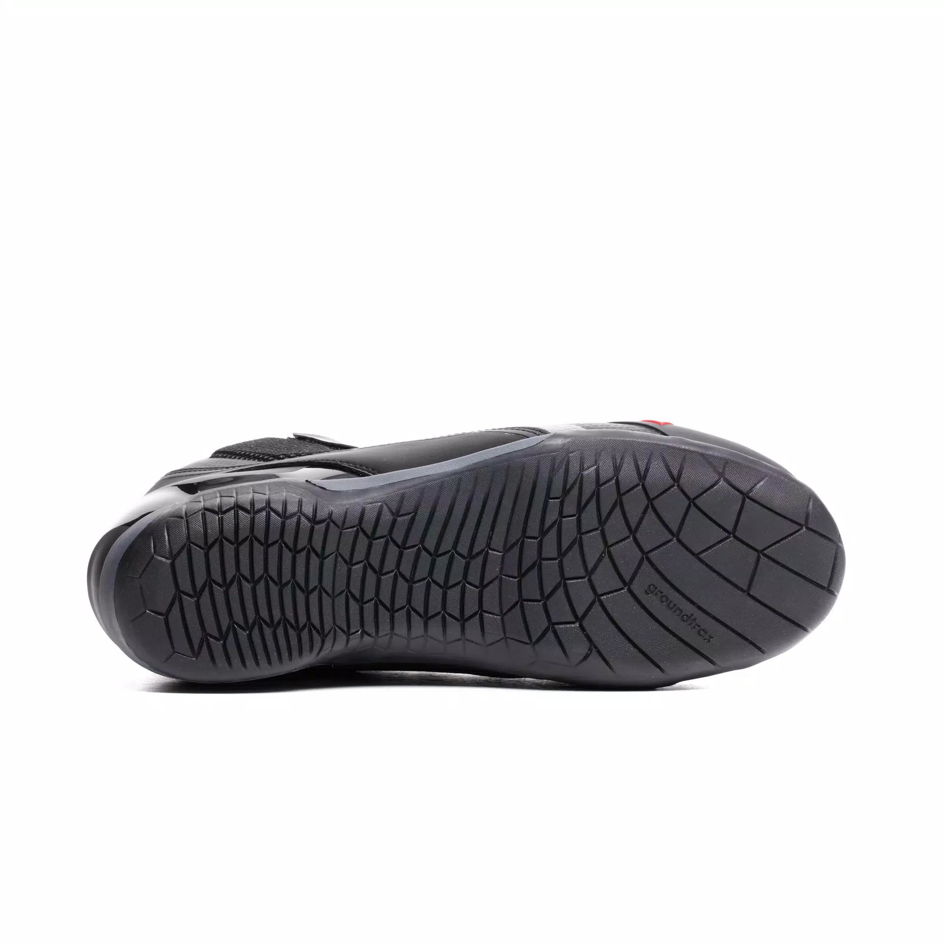 Dainese Herian Air racing motorcycle shoes in black and anthracite, lightweight and breathable for summer riding.