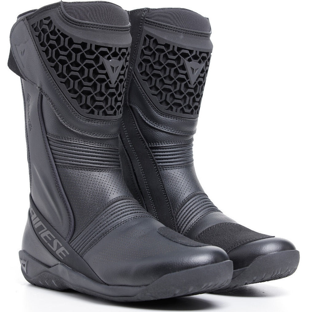 Dainese Fulcrum 3 Gore-Tex motorcycle waterproof boots in black with sturdy design and reinforced soles.