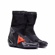 Dainese Axial 2 Air racing summer motorcycle racing boots in black and red with protective features and breathable design.