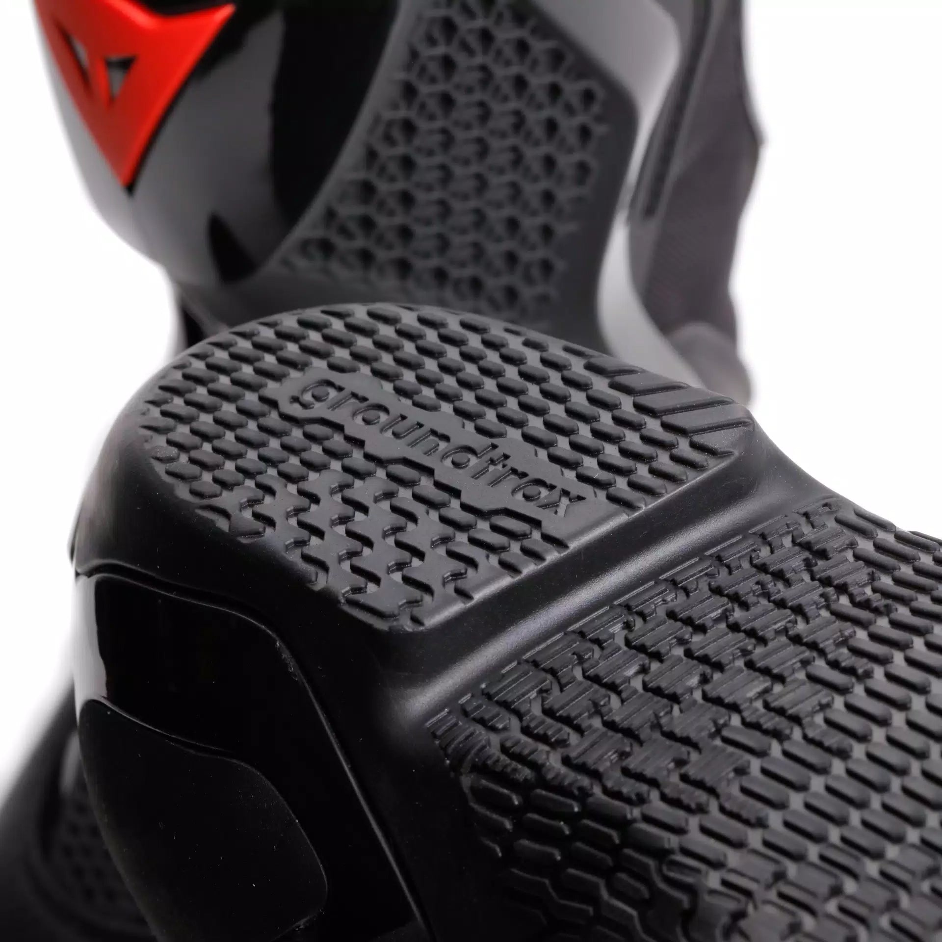 Dainese Torque 4 Air racing summer motorcycle boots in black and red lava with protective design and racing features.