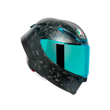 AGV Pista GP RR Futuro Carbonio racing helmet with sleek carbon fiber design and aerodynamic shape.