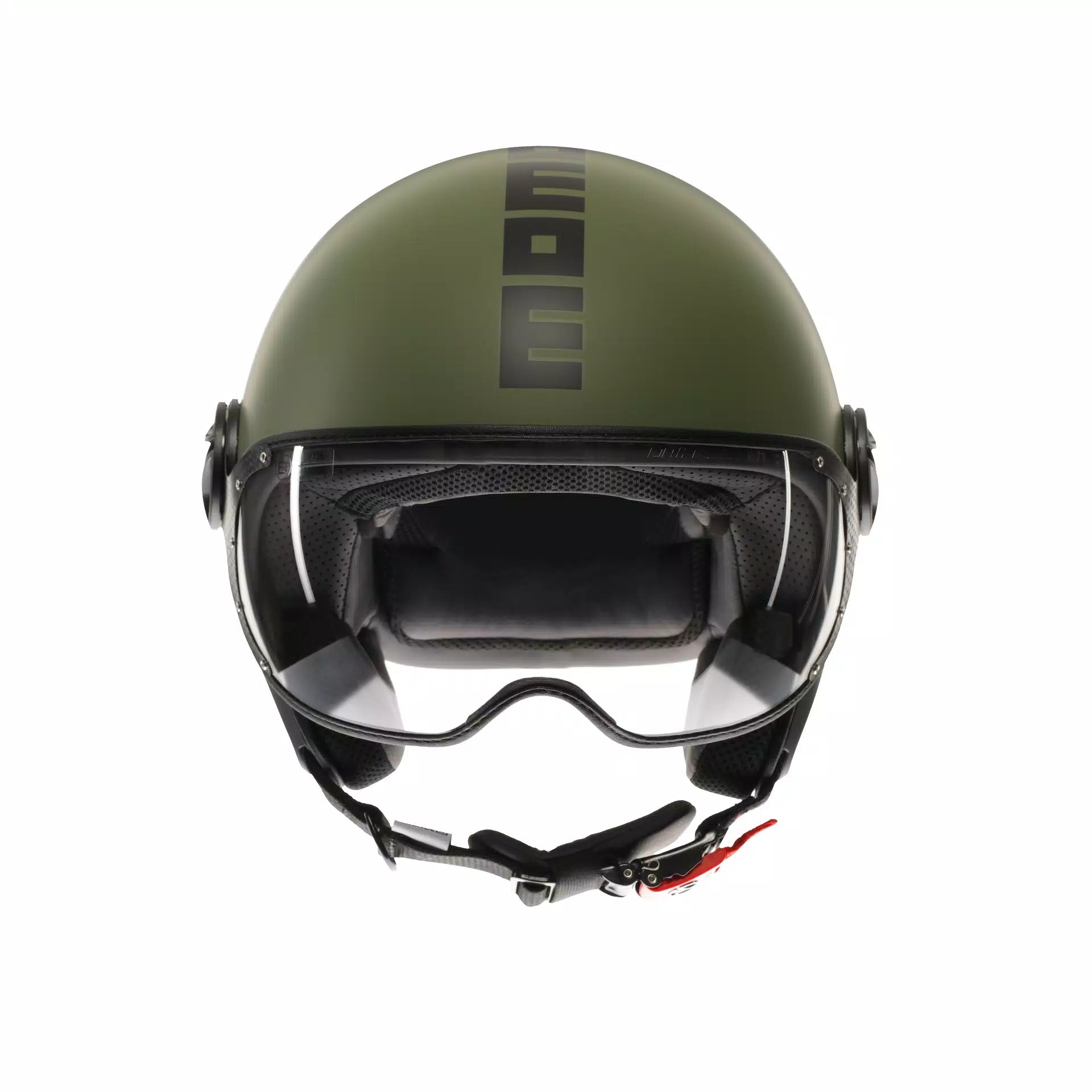 CASCO JET MOMO DESIGN FGTR CLASSIC VERDE MILITARE OPACO/NERO - Sestamarcia Racing Part Italia S.r.l.