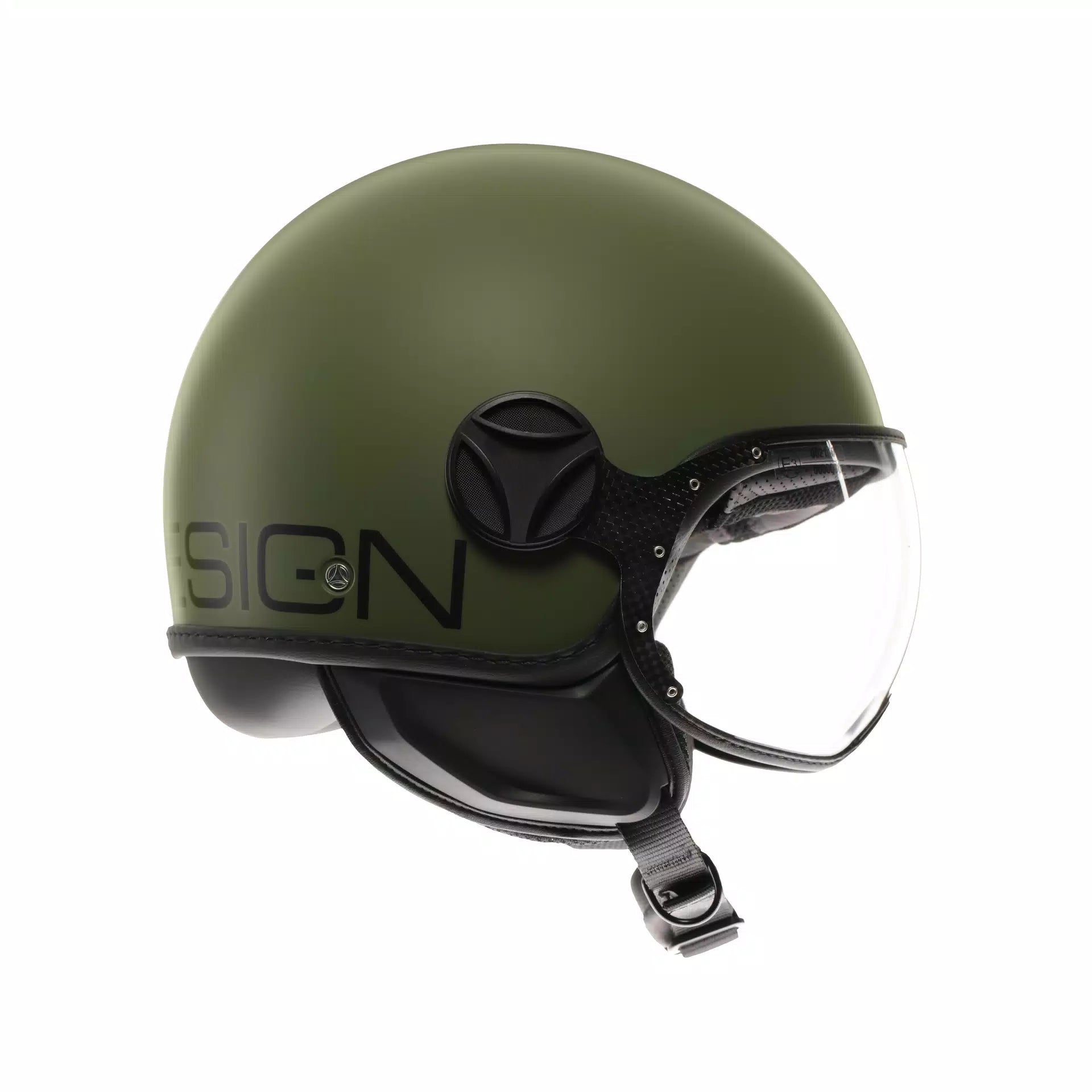 CASCO JET MOMO DESIGN FGTR CLASSIC VERDE MILITARE OPACO/NERO - Sestamarcia Racing Part Italia S.r.l.