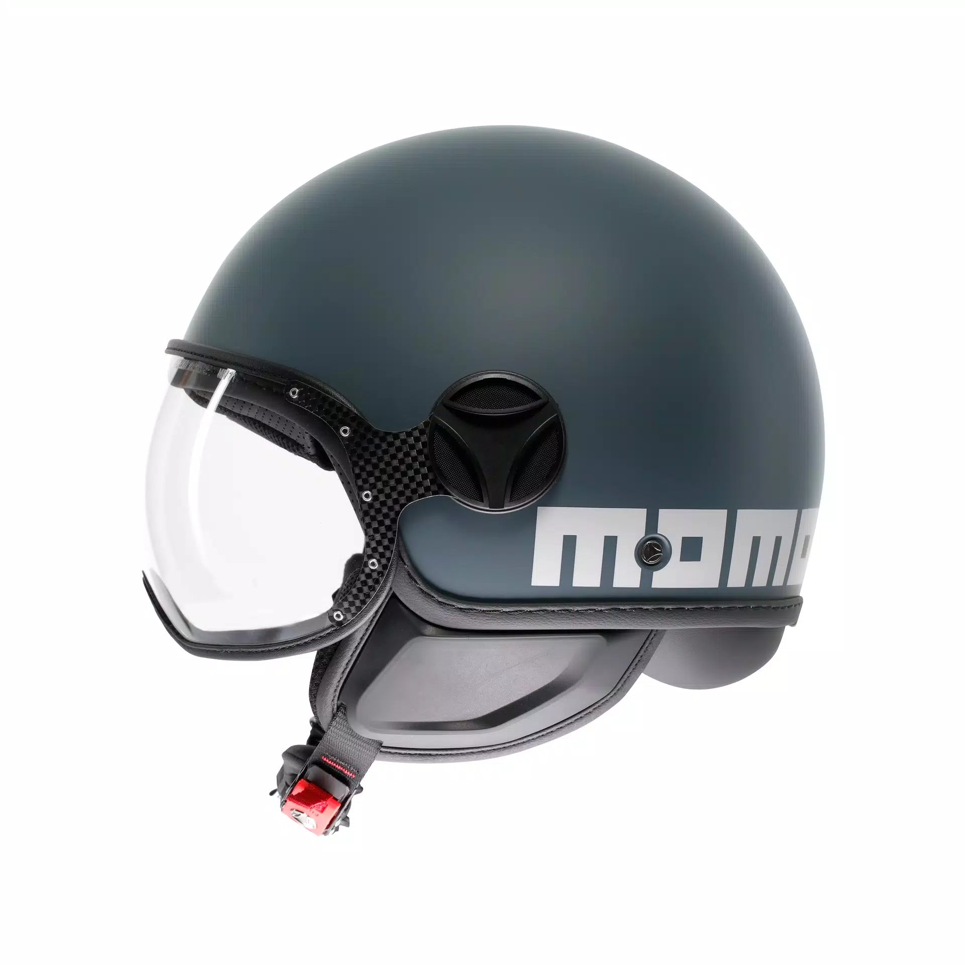 CASCO JET MOMO DESIGN FGTR CLASSIC CANDY GRIGIO OPACO/BIANCO - Sestamarcia Racing Part Italia S.r.l.