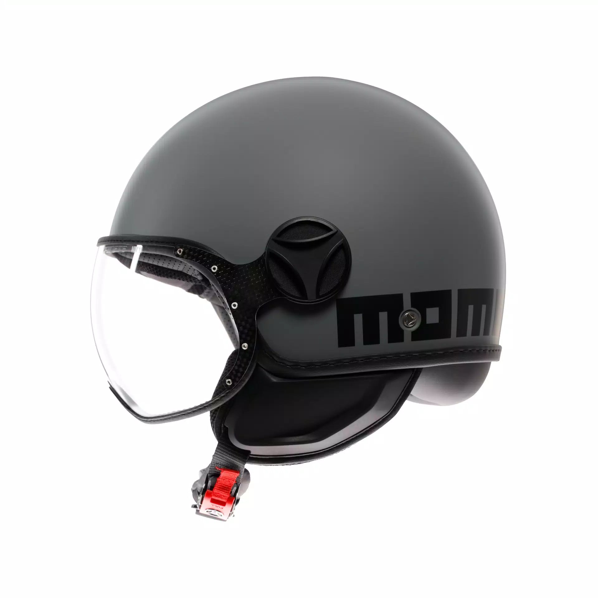 CASCO JET MOMO DESIGN FGTR CLASSIC GRIGIO OPACO/NERO - Sestamarcia Racing Part Italia S.r.l.