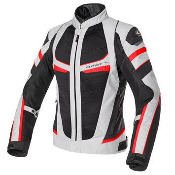 GIACCA IN TESSUTO CLOVER MODELLO RAINJET-2 WP IMPERMEABILE GRIGIO/ROSSO