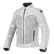 Clover Tropica perforated motorcycle jacket in black and gray, showcasing breathable design and protective features.