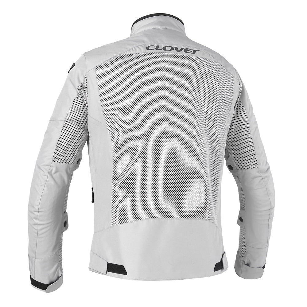 Clover Tropica perforated motorcycle jacket in black and green, showcasing its ventilation and stylish design.