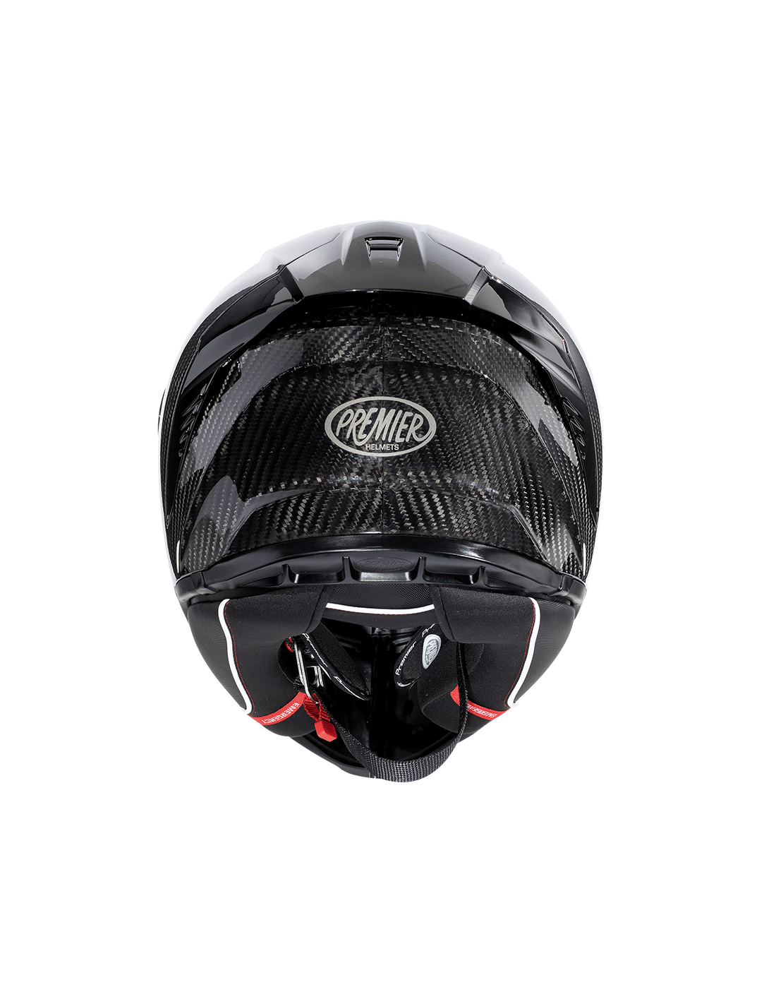 Premier Hyper Carbon full-face motorcycle helmet with a sleek design and lightweight carbon fiber construction.