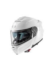 White Premier Legacy GT modular motorcycle helmet with a sleek design and advanced safety features.