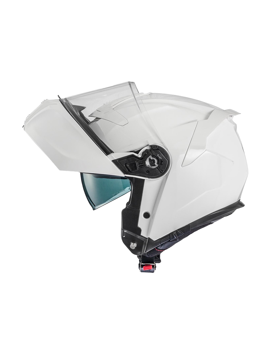 Modular white Premier Legacy GT motorcycle helmet with visor and ventilation features.