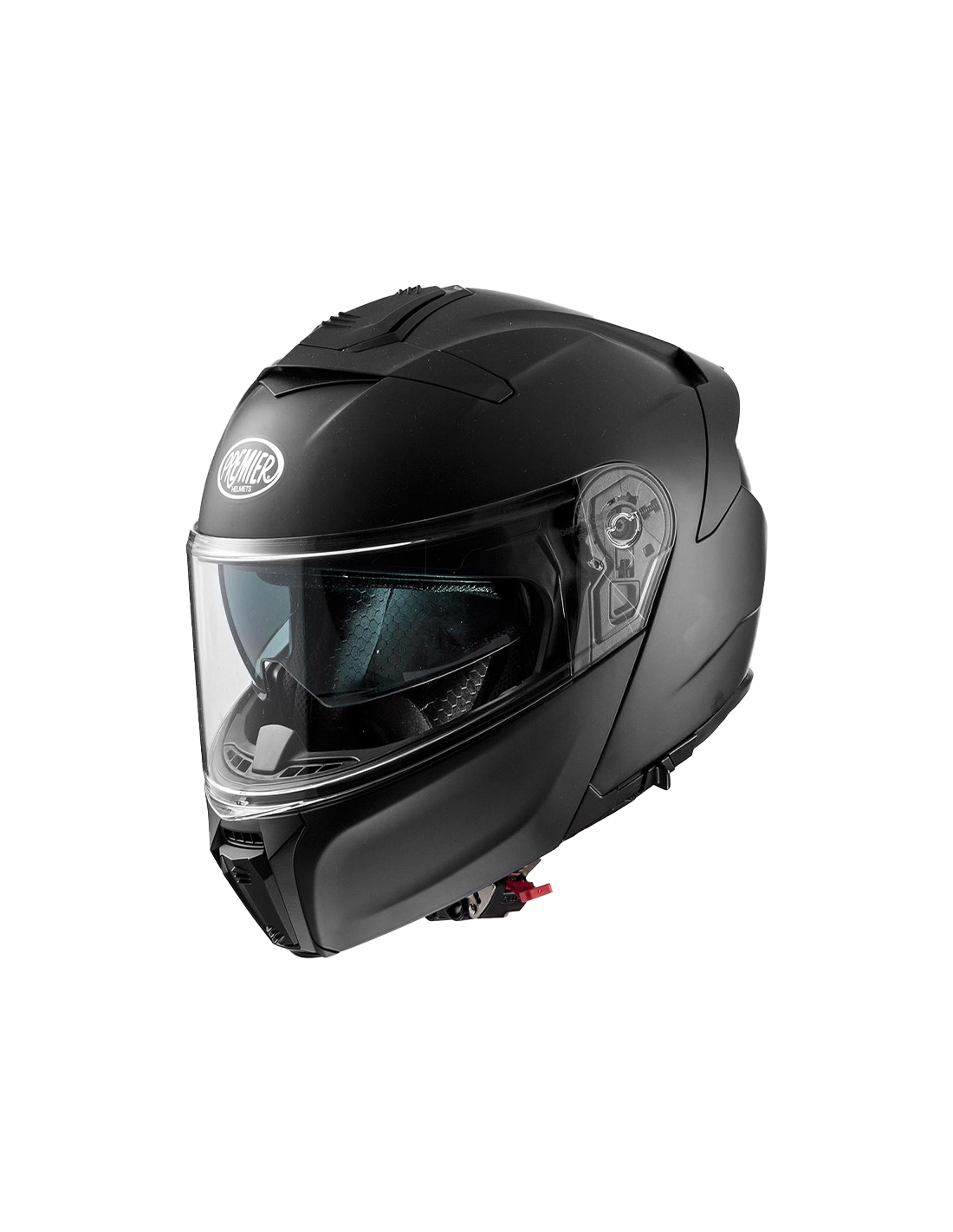 Matte black Premier Legacy GT modular motorcycle helmet with visor and ventilation features.