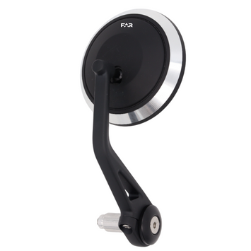 FAR REAR VIEW BAR END ROUND CNC LEFT/RIGHT SIDE MIRROR MOTORCYCLE SCOOTER