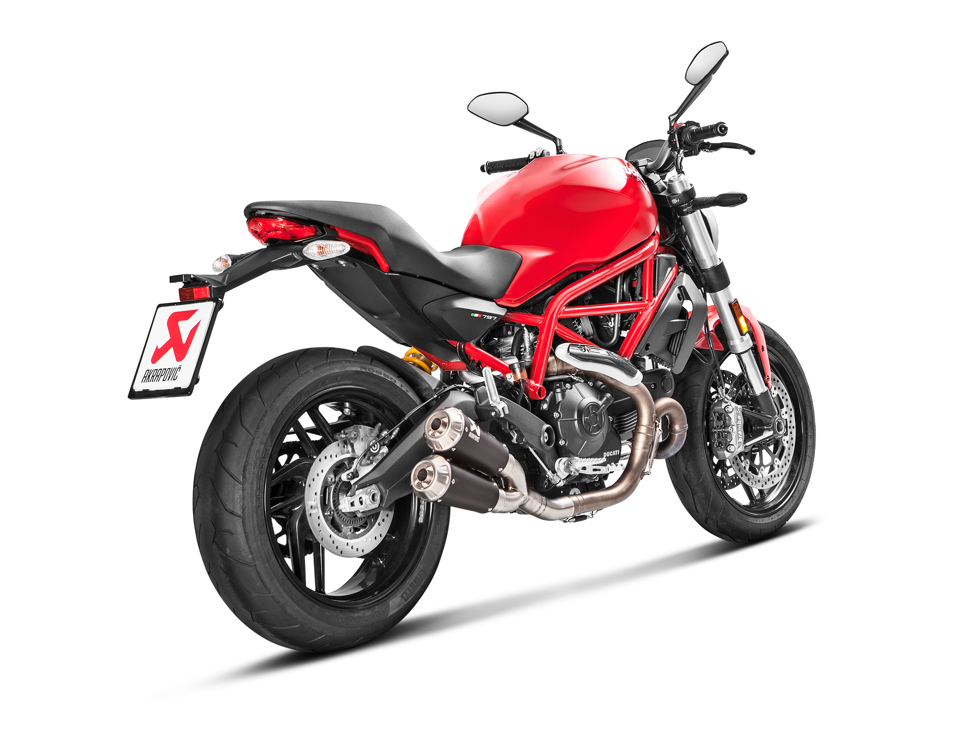 TERMINALE TITANIO RACING DUCATI MONSTER 797 / 797+ SCRAMBLER CAFE RACER SCRAMBLE - AKRAPOVIC immagine 3