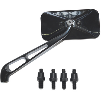 FAR UNIVERSAL CUSTOM MOTORCYCLE MIRROR HANDLEBAR CHROME BLACK