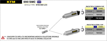 SCARICO COMPLETO ARROW RACE-TECH TITANIO-CARBONIO KTM 690 SMC 09-16