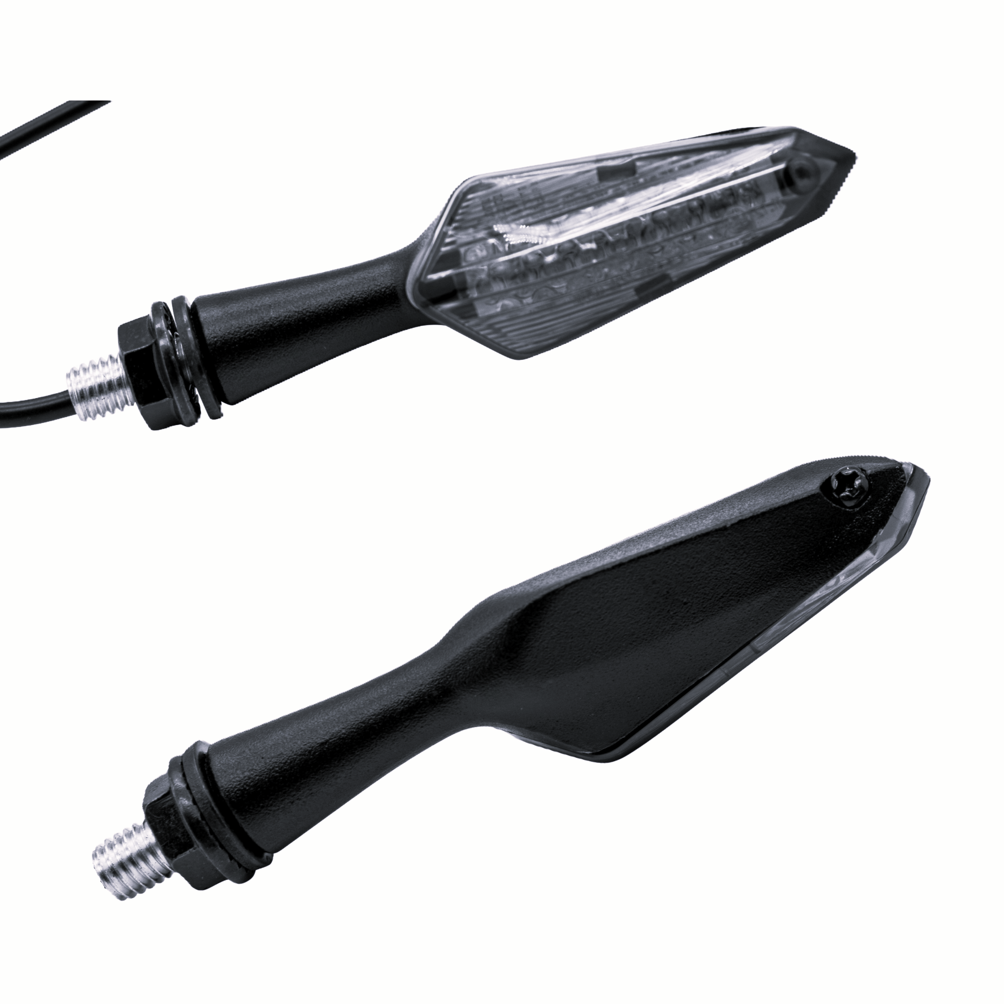 FAR COPPIA MICRO INDICATORI LED SEQUENZIALI MOTO VETRO FUMÉ FRECCE LATERALI