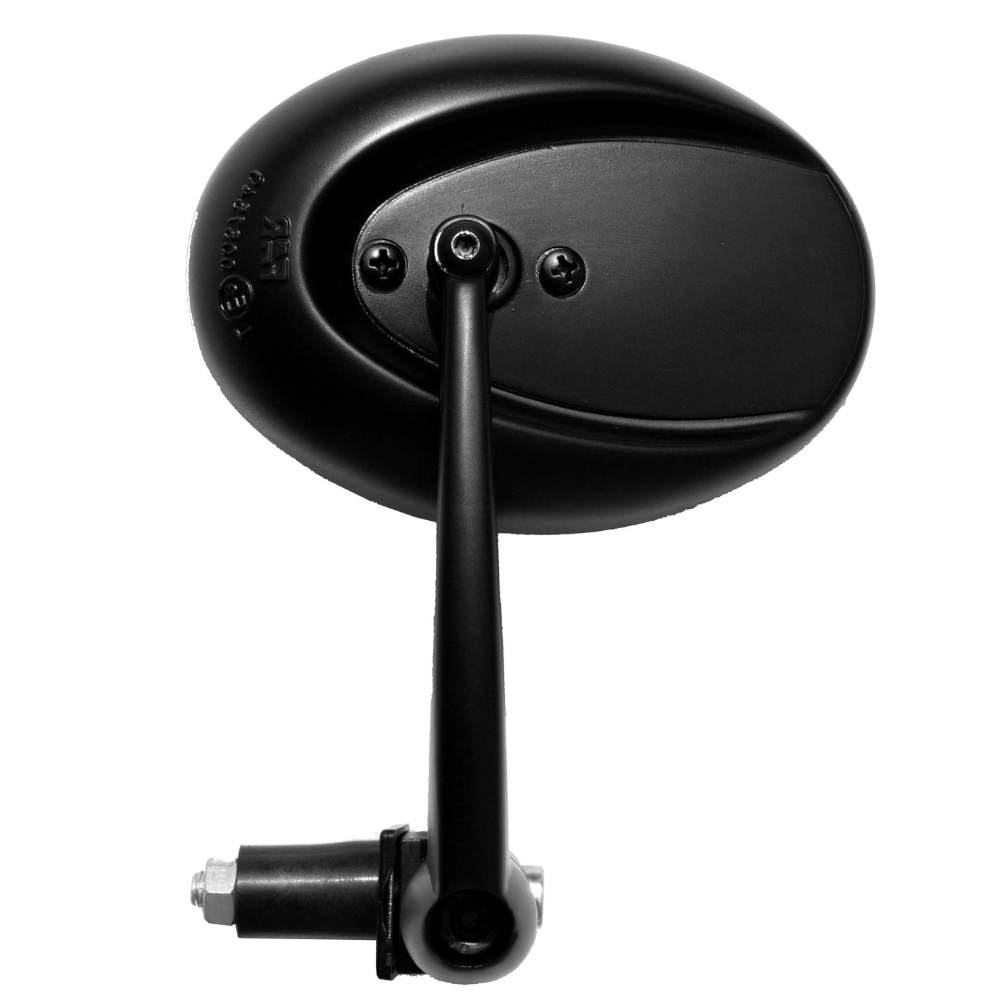 FAR UNIVERSAL DARK OVAL BLACK LEFT BAR END REAR VIEW MIRROR