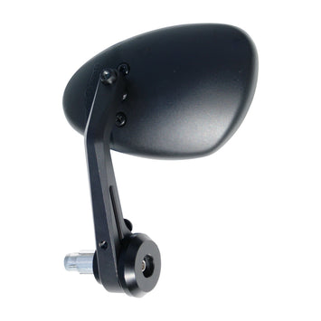 FAR UNIVERSAL LEFT MIRROR BAR END HERITAGE BLACK DX MOTORCYCLE