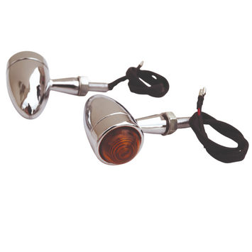 FAR INDICATORS UNIVERSAL CHROME CLASSIC MOTORCYCLE SIDE LIGHTS