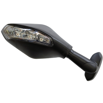 FAR RIGHT REAR VIEW FOR FAIRED MOTORCYCLES WITH INTEGRATED DARKEDGE LED