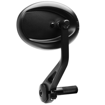 FAR UNIVERSAL BAR END REAR VIEW MIRROR RIGHT MOON BLACK CLASSIC MOTORCYCLE