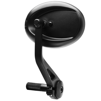 FAR UNIVERSAL BAR END REAR VIEW MIRROR LEFT MOON BLACK CLASSIC MOTORCYCLE